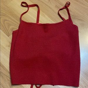 New red criss cross tank top